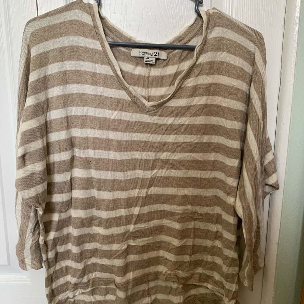 Forever 21 Women's Striped Tan Top